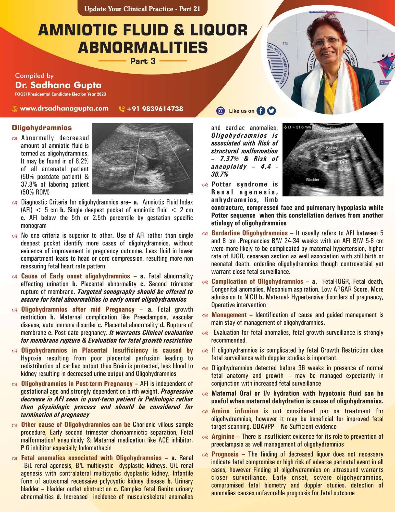 Amniotic Fluid & Liquor Abnormalities (Part 3)-On Oligohydramnios