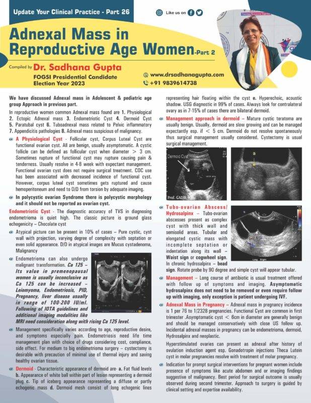 Adnexal Mass in Reproductive Age Women_Part 2